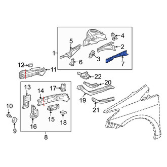 Toyota OE - Front Right Fender Rail Reinforcement