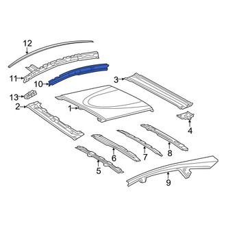 Toyota OE - Left Roof Side Rail Reinforcement