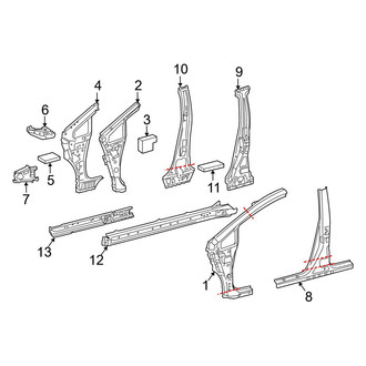 Toyota OE - Pillars, Rocker & Floor - Center Pillar & Rocker