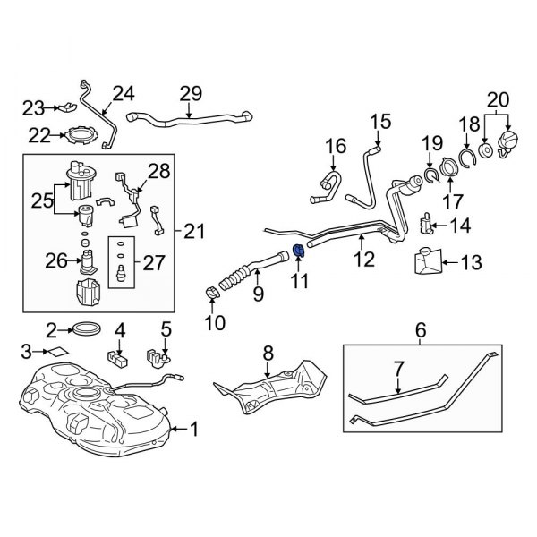 Toyota OE 9046040005 - Upper Fuel Filler Hose Clamp