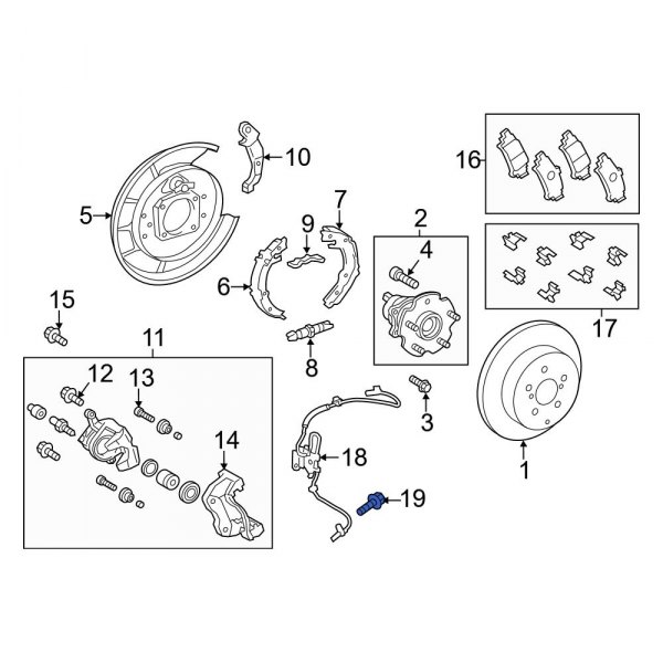 Toyota OE 9415010641 ABS Wheel Speed Sensor Nut