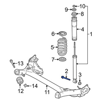 Toyota OE - Suspension Shock Absorber Bolt