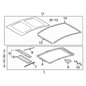 Toyota OE - Front Left Sunroof Cover Guide