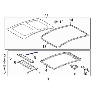 Toyota OE - Rear Left Sunroof Cover Guide
