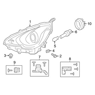 Toyota OE - Front Lamps - Headlamp Components