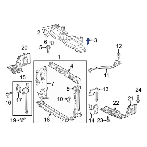 Radiator Support Access Cover Clip