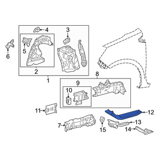 Toyota OE - Front Right Rearward Frame Side Member