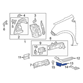 Toyota OE - Front Left Floor Side Rail Reinforcement
