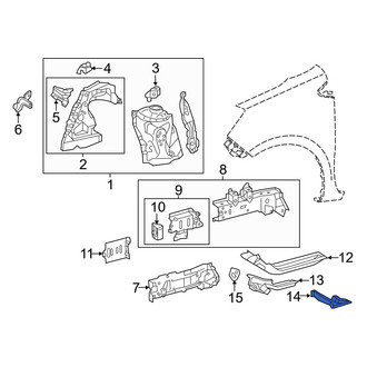 Toyota OE - Front Right Floor Pan Reinforcement