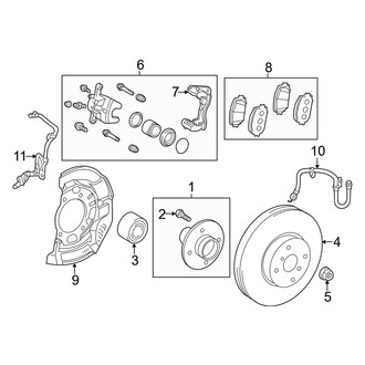 Toyota OE - Front Suspension - Brake Components (Four / One / Three / Two)