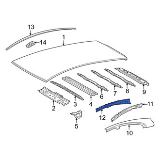 Toyota OE - Left Roof Side Rail Reinforcement