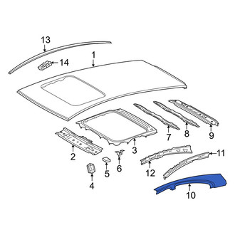 Toyota OE - Right Outer Roof Side Rail