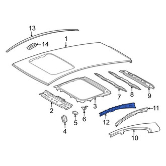 Toyota OE - Left Roof Side Rail Reinforcement