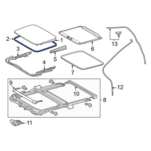 Toyota OE 6325152060 Sunroof Seal