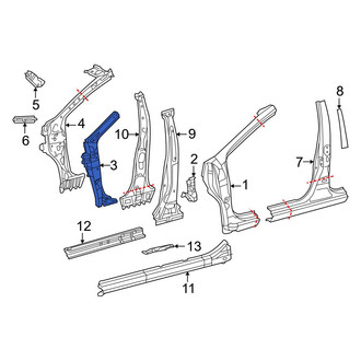 Toyota OE - Left Body A-Pillar Reinforcement
