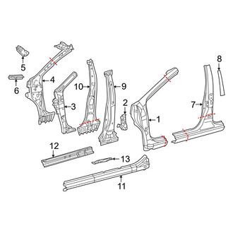 Toyota OE - Pillars, Rocker & Floor - Center Pillar & Rocker