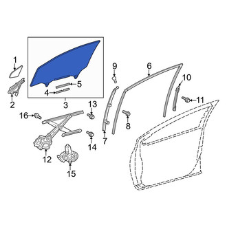 Toyota OE - Front Left Door Glass