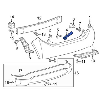 Toyota OE - Rear Right Lower Bumper Guide