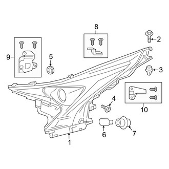 Toyota OE - Front Lamps - Headlamp Components (Four / Four Touring / Three / Three Touring / Two / Two Eco)