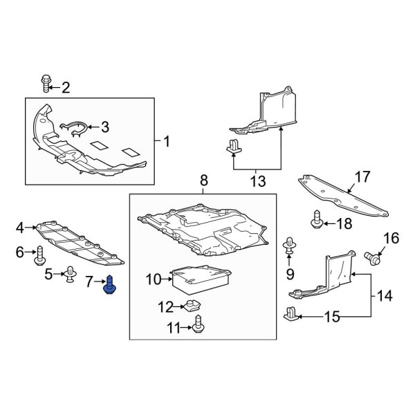 Radiator Support Splash Shield Bolt