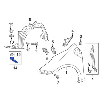 Toyota OE - Front Right Fender Liner Extension