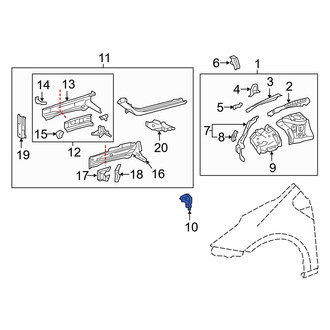 Toyota OE - Right Fender Apron Bracket