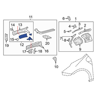 Toyota OE - Front Left Inner Frame Side Member