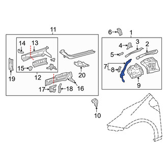 Toyota OE - Front Left Fender Apron Reinforcement