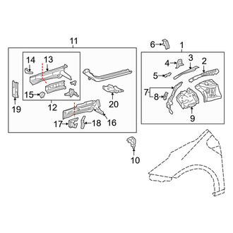 Toyota OE - Fender - Structural Components & Rails (Four / Four Touring / Three / Three Touring / Two / Two Eco)