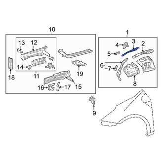 Toyota OE - Fender Rail Reinforcement
