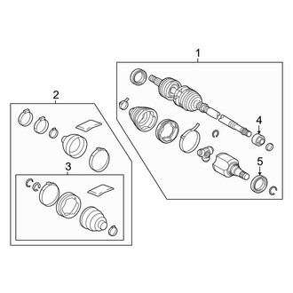 Toyota OE - Front Suspension - Drive Axles (Four / Four Touring / Three / Three Touring / Two / Two Eco)