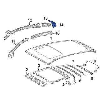 Toyota OE - Rear Left Inner Roof Side Rail Reinforcement