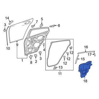 Toyota OE - Front Left Door Water Deflector