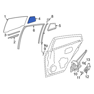 Toyota OE - Front Right Vent Window Assembly