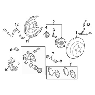 Toyota OE - Rear Suspension - Brake Components