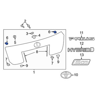 Toyota OE - Upper Liftgate Finish Panel Clip