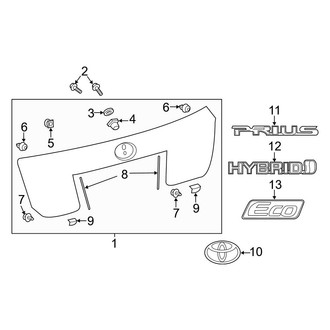 Toyota OE - Lift Gate - Exterior Trim (Four / Four Touring / One / Three / Three Touring / Two / Two Eco)