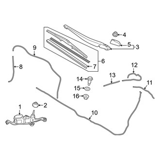 Toyota OE - Lift Gate - Wiper & Washer Components (Four / Four Touring / Three / Three Touring / Two / Two Eco)