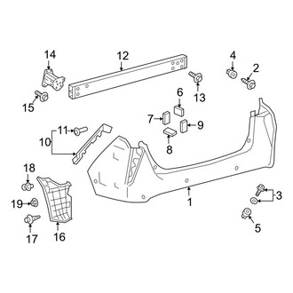 Toyota OE - Rear Bumper - Bumper & Components (Upper Components), (Four / Four Touring / Three / Three Touring / Two / Two Eco)