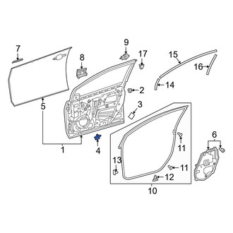 Toyota OE - Rear Left Forward Door Shell Seal