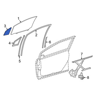 Toyota OE - Front Left Vent Window Assembly