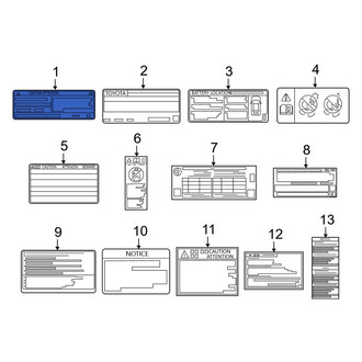 Toyota OE - A/C System Information Label