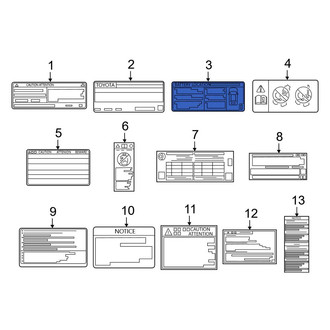 Toyota OE - Hybrid High Voltage Information Label