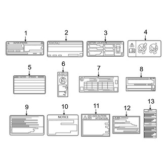 Toyota OE - Information Labels - Labels (Exterior & under Hood)