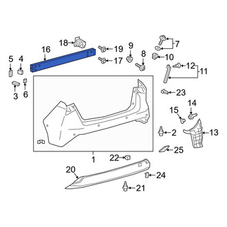 Toyota OE - Rear Bumper Impact Bar