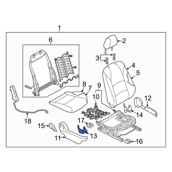 Seat Back Recliner Adjustment Mechanism Cover