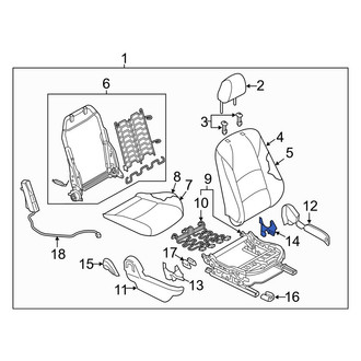 Toyota OE - Front Right Inner Seat Back Recliner Adjustment Mechanism Cover