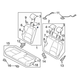 Toyota OE - Rear Right Seat Back Assembly