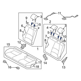 Toyota OE - Rear Right Inner Headrest Guide