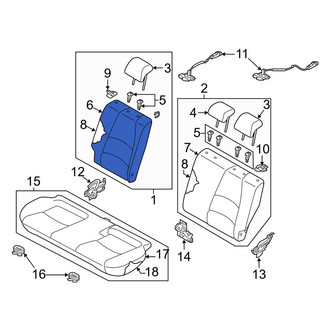 Toyota OE - Rear Right Seat Back Cushion Cover